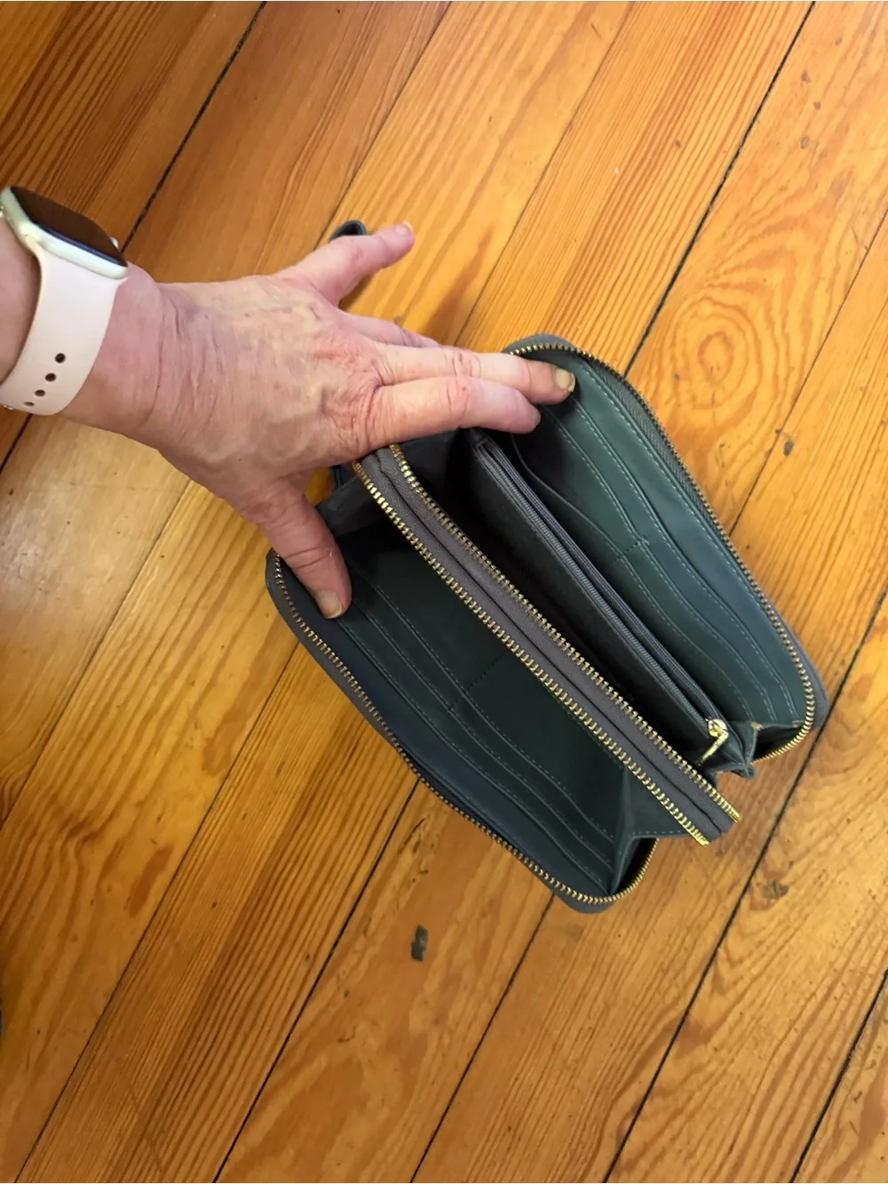 Target pebble gray Wristlet Clutch with Strap